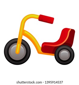 Plastic tricycle icon. Cartoon of plastic tricycle vector icon for web design isolated on white background