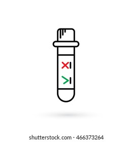 Plastic tube for analysis of biological materials, blood, saliva.