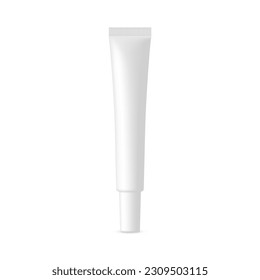 Plastic Tube Mockup Isolated on White Background. Vector Illustration