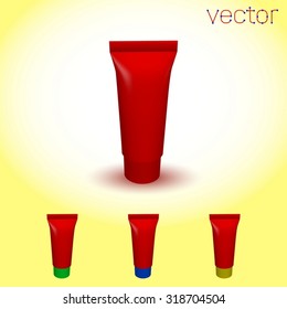 Plastic tube set. Vector illustration.