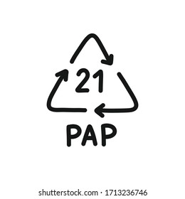 plastic types for recycling symbol doodle icon, vector illustration