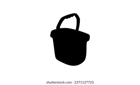  Plastic Utility Bucket, High Power Utility Bucket , black isolated vector silhouette