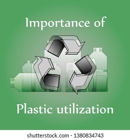 Plastic utilization. Recycling plastic waste. Ecology problem.