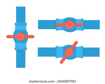 Plastic valve for shut off faucet on white background