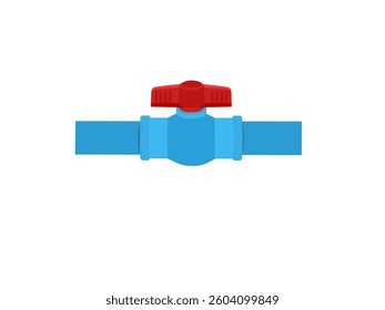Plastic valve for shut off faucet on white background