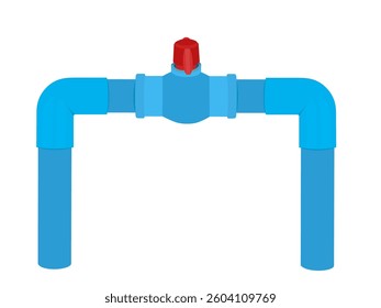 Plastic valve for shut off faucet on white background