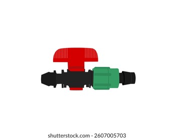 Plastic valve for shut off faucet on white background