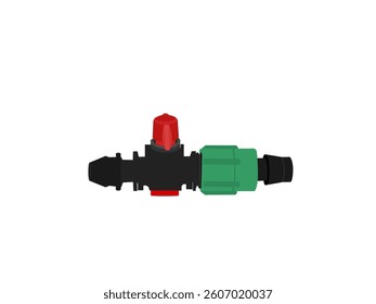 Plastic valve for shut off faucet on white background