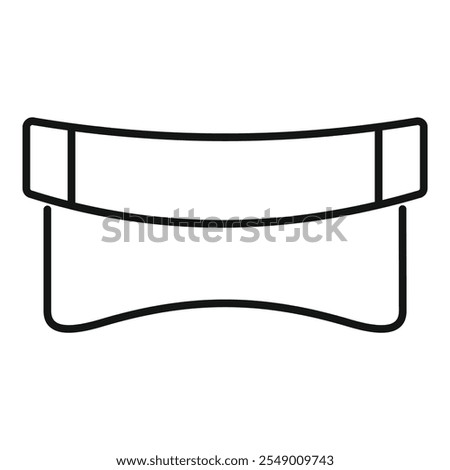 Plastic visor protecting face icon, outline vector sign, linear style pictogram isolated on white