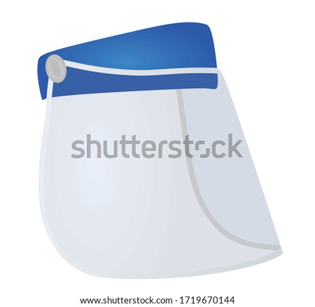 Plastic visor protection. vector illustration