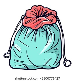 bolsa de residuos plásticos aislada en un icono de fondo blanco