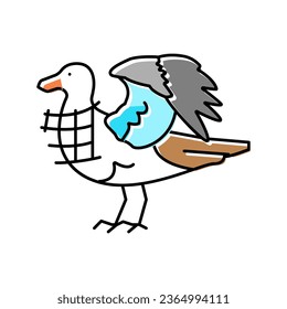 plastic waste bird color icon vector. plastic waste bird sign. isolated symbol illustration