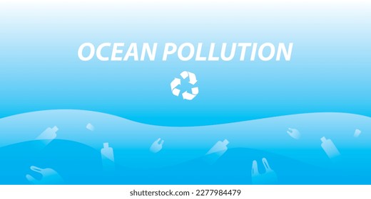 Plastic waste contaminates the seabed with garbage such as plastic bottles and bags floating in the sea