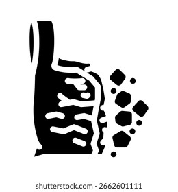 plastic waste decomposing microplastics glyph icon vector. plastic waste decomposing microplastics sign. isolated symbol illustration