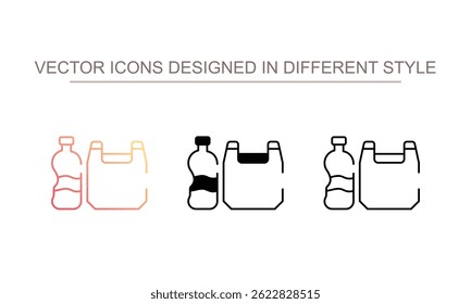 Plastic Waste icon design with white background stock illustration