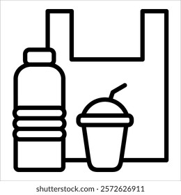 Plastic Waste Icon Element For Design