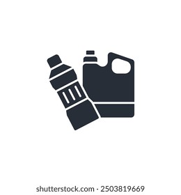 icono de residuos de plástico. Vector. Movimiento editable. signo de estilo lineal para uso Diseño web, logotipo. Ilustración de símbolo.
