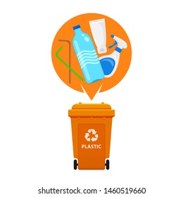 Plastic Waste Orange Recycling Plastic Bin Stock Vector (Royalty Free ...