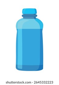 Plastic water bottle, Camping, Forest travel. Flat vector clipart, illustration with isolated background.