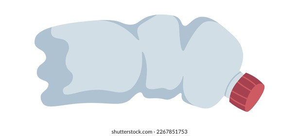 Plastic water bottle flat icon Waste. Vector illustration
