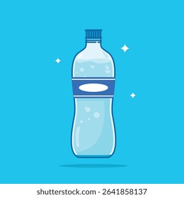 plastic water bottle, healthy blue drinking water packed in 600ml PET bottle, recyclable and easy to store liquid