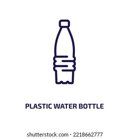plastic water bottle icon from food collection. Thin linear plastic water bottle, container, water outline icon isolated on white background. Line vector plastic water bottle sign, symbol for web and 