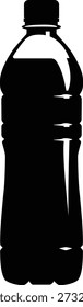 Icono plástico de la botella de agua con los puntos destacados para el empaquetado de la bebida y los conceptos de la hidratación aislados en blanco