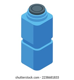 Icono de botella de agua plástica vector isométrico. Agua de entrega. Agua mineral