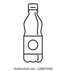 Plastic Water Bottle Icon. Outline Illustration Of Plastic Water Bottle Vector Icon For Web Design Isolated On White Background