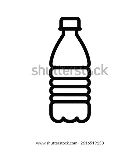 Plastic Water Bottle Icon, Simple Line Design