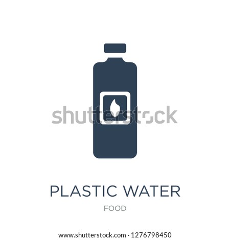 plastic water bottle icon vector on white background, plastic water bottle trendy filled icons from Food collection, plastic water bottle vector illustration