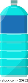 Plastic water bottle, illustration, vector on a white background.