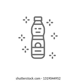 Plastic water bottle line icon.