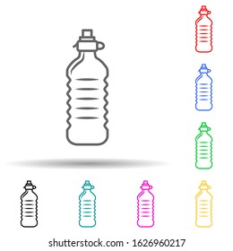 plastic water bottle multi color style icon. Simple thin line, outline vector of bottle icons for ui and ux, website or mobile application