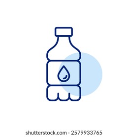 Plastic water bottle. Pixel perfect, editable stroke icon