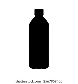 Plastic water bottle silhouette vector illustration design on white background.