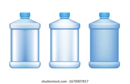 Plastic water bottle. Vector 3d clipart isolated on white background