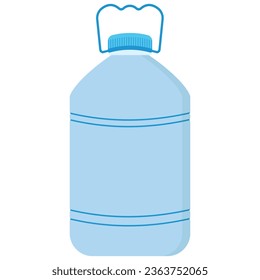 Plastic water bottle. Vector flat icon