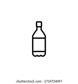 Symbol für Plastikflaschenvektoren in Linear, Umrisssymbol isoliert auf weißem Hintergrund