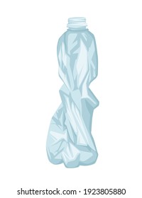 Residuos de botellas de agua plástica basura plástico transparente ilustración vectorial plana sobre fondo blanco