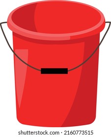 Plastic Water Bucket Vector Illustration