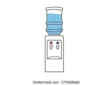 Plastic Water cooler bottle line vector on white