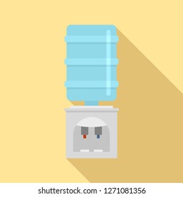 Plastic Water Cooler Icon. Flat Illustration Of Plastic Water Cooler Vector Icon For Web Design