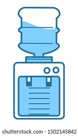 Plastic water cooler, refreshment and bottle, office or home, isolated icon vector. Appliance for liquid heating and cooling, gallons delivery service. Mineral aqua, natural pure drink or beverage