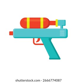 Pistola de agua de plástico Ilustración vectorial plana sobre fondo blanco