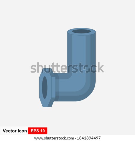 Plastic water pipe icon. Plumbing.  Vector illustration of cartoon water pipe icon for web design.