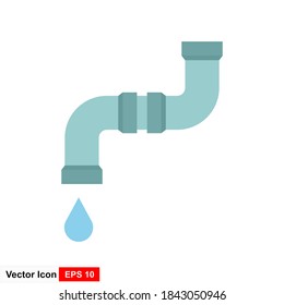 Icono de tubería de agua plástica. Ilustración vectorial del icono del tubo de agua de dibujos animados para el diseño web.