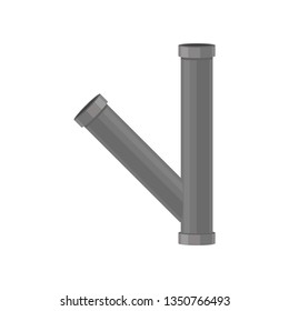 Plastic water pipe. Plumbing concept. Vector illustration.