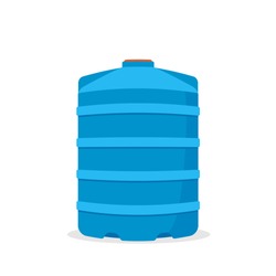 Plastic Water Tank Icon. Clipart Image Isolated On White Background