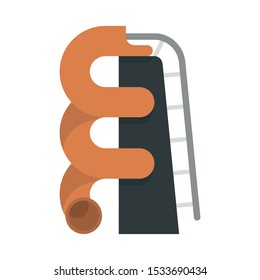 Plastic waterpark pipe icon. Flat illustration of plastic waterpark pipe vector icon for web design